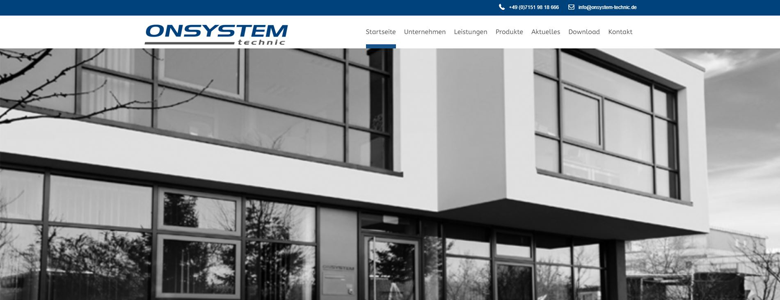 Neue Webseute der Firma onsystem technic